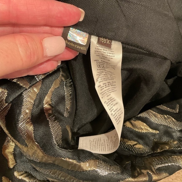 Roberto Cavalli stunning gold & black print dress - Picture 10 of 11